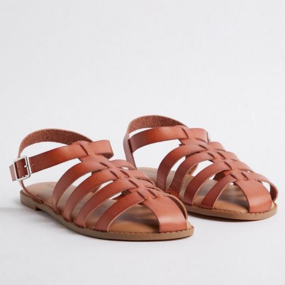 Faux leather fisherman sandal